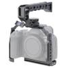 FocusFoto Camera Cage with Top Handle Grip Kit for Canon EOS R5 Mark II Mirrorless Vlogging Camera, Aluminium Video Stabilizer Rig with NATO Rail, Cold Shoe, 1/4"Screw Mount, 3/8"-16 Locating for Arri view 1