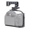FocusFoto Camera Cage with Top Handle Grip Kit for Canon EOS R5 Mark II Mirrorless Vlogging Camera, Aluminium Video Stabilizer Rig with NATO Rail, Cold Shoe, 1/4"Screw Mount, 3/8"-16 Locating for Arri view 2