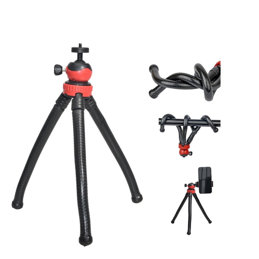 Fotoleey Flexible Tripod Stand for DJI Pocket 3, Phone Tripod Mount, Adjustable Magic Arm & Universal Ball Head, Compatible with Insta360 X5/X4, Go Pro Hero 13/12/11, Includes Bonus Adapters