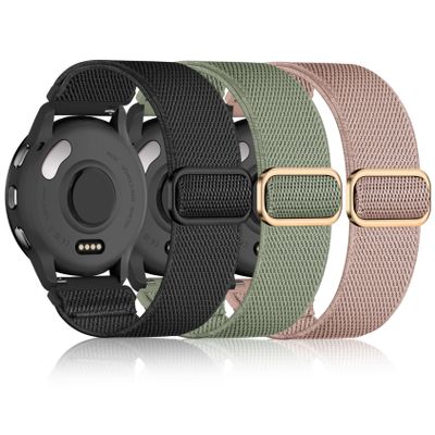22mm Nylon Sport Elastic Bands Compatible with Garmin Venu 4 45mm/Venu 3/Venu 2, 3 Pack Wristband Strap Replacement for Amazfit Bip 5/Bip 6/GTR 4/3 Pro/3/2/2e/47mm/Forerunner 265/255/Vivoactive 4