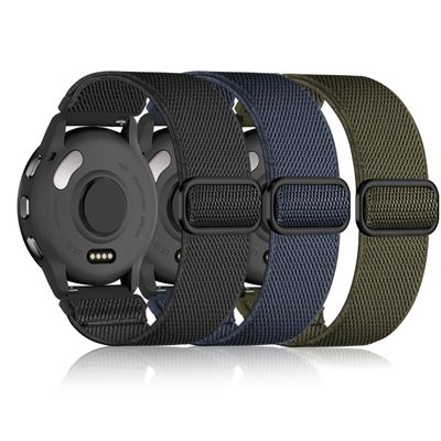 22mm Nylon Sport Elastic Bands Compatible with Garmin Venu 4 45mm/Venu 3/Venu 2, 3 Pack Wristband Strap Replacement for Amazfit Bip 5/Bip 6/GTR 4/3 Pro/3/2/2e/47mm/Forerunner 265/255/Vivoactive 4