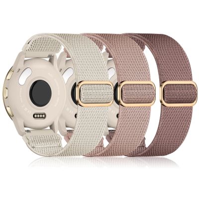 22mm Nylon Sport Elastic Bands Compatible with Garmin Venu 4 45mm/Venu 3/Venu 2, 3 Pack Wristband Strap Replacement for Amazfit Bip 5/Bip 6/GTR 4/3 Pro/3/2/2e/47mm/Forerunner 265/255/Vivoactive 4