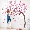 DECOWALL Cherry Blossom Tree Wall Stickers Decals Kids Room Bedroom Living Flower Branch Dcor Pink tv Birds Art Background Peel and Stick (SG4-2431) view 2