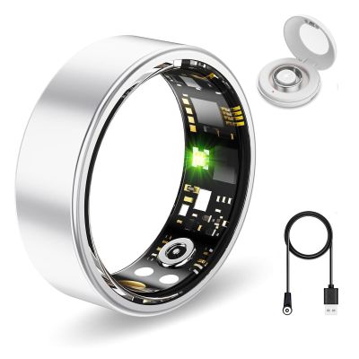 Aichiken Smart Ring Health Tracker, Sleep&Exercise Monitor Heart Rate,Blood Oxygen,Fitness Trackers for Man&Women -Long Lasting Batteries,Waterproof Sleep Tracking Wearable (Silver, 13)