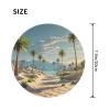 Desert Oasis Print Non-Slip Rubber Mouse Pad,8-Inch Round Shape, Stitched Edge Design,Cute Small Mouse pad view 3