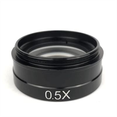 JOEBO Microscope Kit 0.5X/2.0X/0.3X Barlow Auxiliary Objective Glass Lens for 10A 180X 300X C-Mount Lens Industry Video Microscope Camera Microscope Lens Adapters(0.5X)