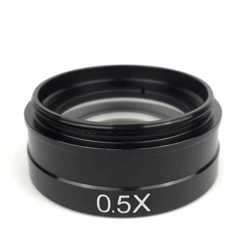 JOEBO Microscope Kit 0.5X/2.0X/0.3X Barlow Auxiliary Objective Glass Lens for 10A 180X 300X C-Mount Lens Industry Video Microscope Camera Microscope Lens Adapters(0.5X)