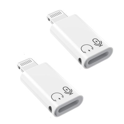 2Pack Lightning Male to USB C Female Charging Adapter,[MFi Certified] Type C Charging Support Data Transmission Call Audio Connector Dongle for iPhone 14/13/12/11/8/7/XS/Plus/Pro Max/6/5 iPad No Call