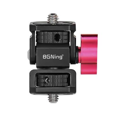 BGNing Aluminum Alloy DSLR Stand Holder Cold Shoe Mount for Cameras Monitor Microphone Hot Shoe Adjustable Support Bracket for SLR Cage (Type B Black)