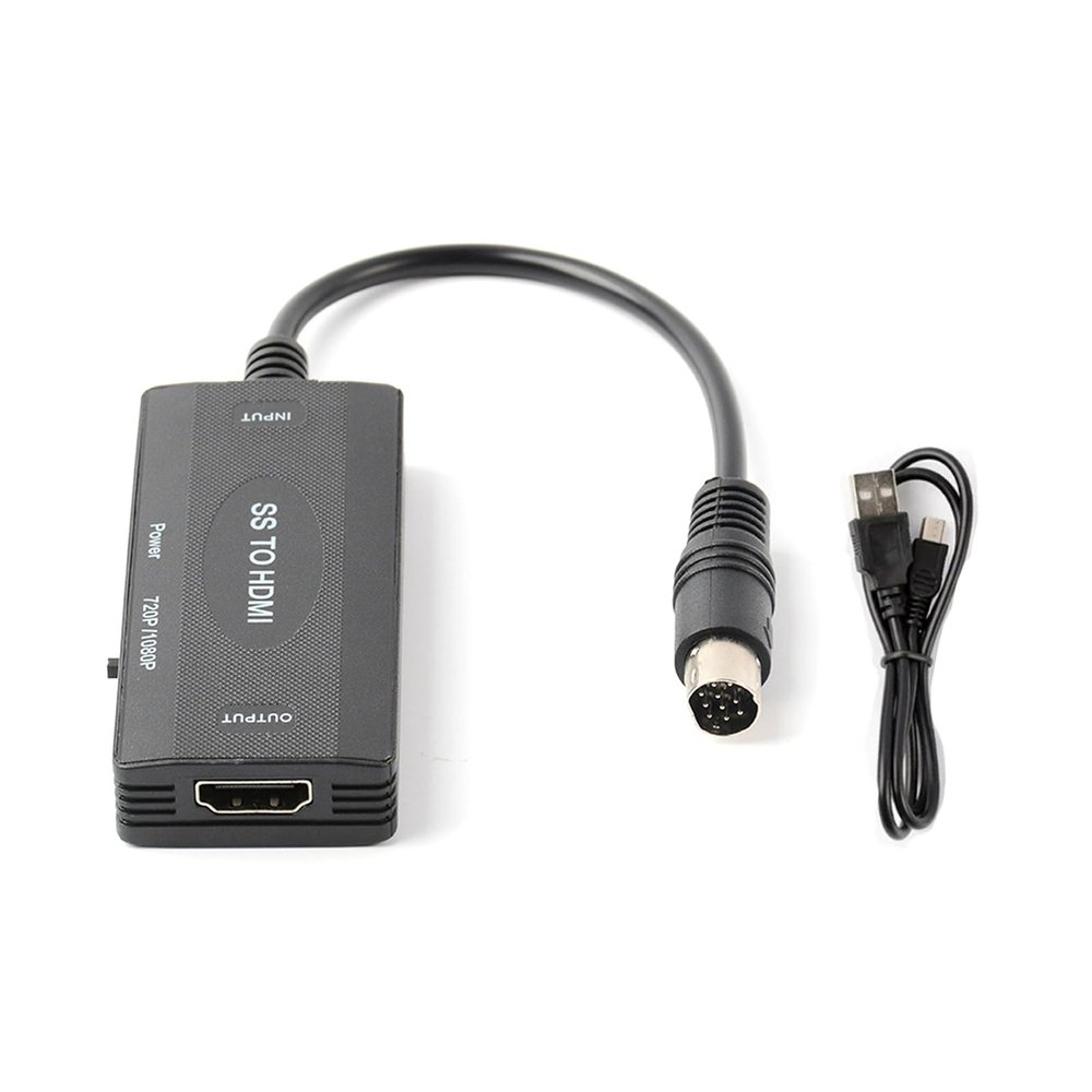HD Adapter Cable 1080p Support 16:9/4:3 Conversion Screen Aspect Ratio S-Video Input for Sega Saturn Console