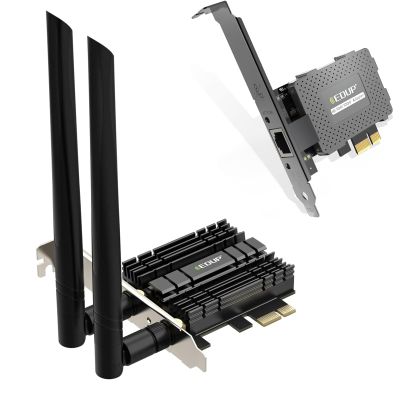 1000Mbps Gigabit Ethernet PCI Express PCI-E Network Card + PCI-E WiFi 6 Network Card AX1800Mbps for Desktop PC