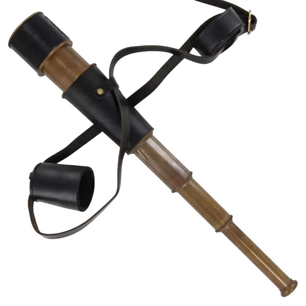 Nautical Brass 17 Inch Land Ho Pirate Spyglass Explorer Telescope Handcrafted Gift Item.