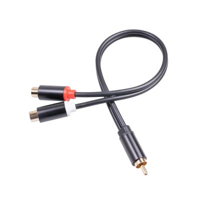 0.3 Meter R/CA Y-Adapter Splitter Cable R/CA 1 Male to 2 Female Stereo Cable Gold Plated