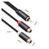0.3 Meter R/CA Y-Adapter Splitter Cable R/CA 1 Male to 2 Female Stereo Cable Gold Plated view 2