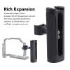 EBTOOLS Camera Cage Side Handle, Camera Side Handle with 1/4 3/8inch Thread, Cold Shoe Mount, Height Adjustment, Aluminum Side Handgrip view 2