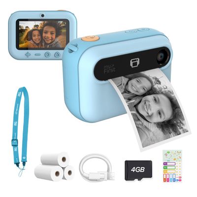 NEW myFirst Camera Insta 20 - Instant Print Digital Camera for Kids with 16MP Photos 1080P, 4-12 Years Old boy Gift Ideas, Thermal Printing No Ink, Support Micro SD Card (Blue)