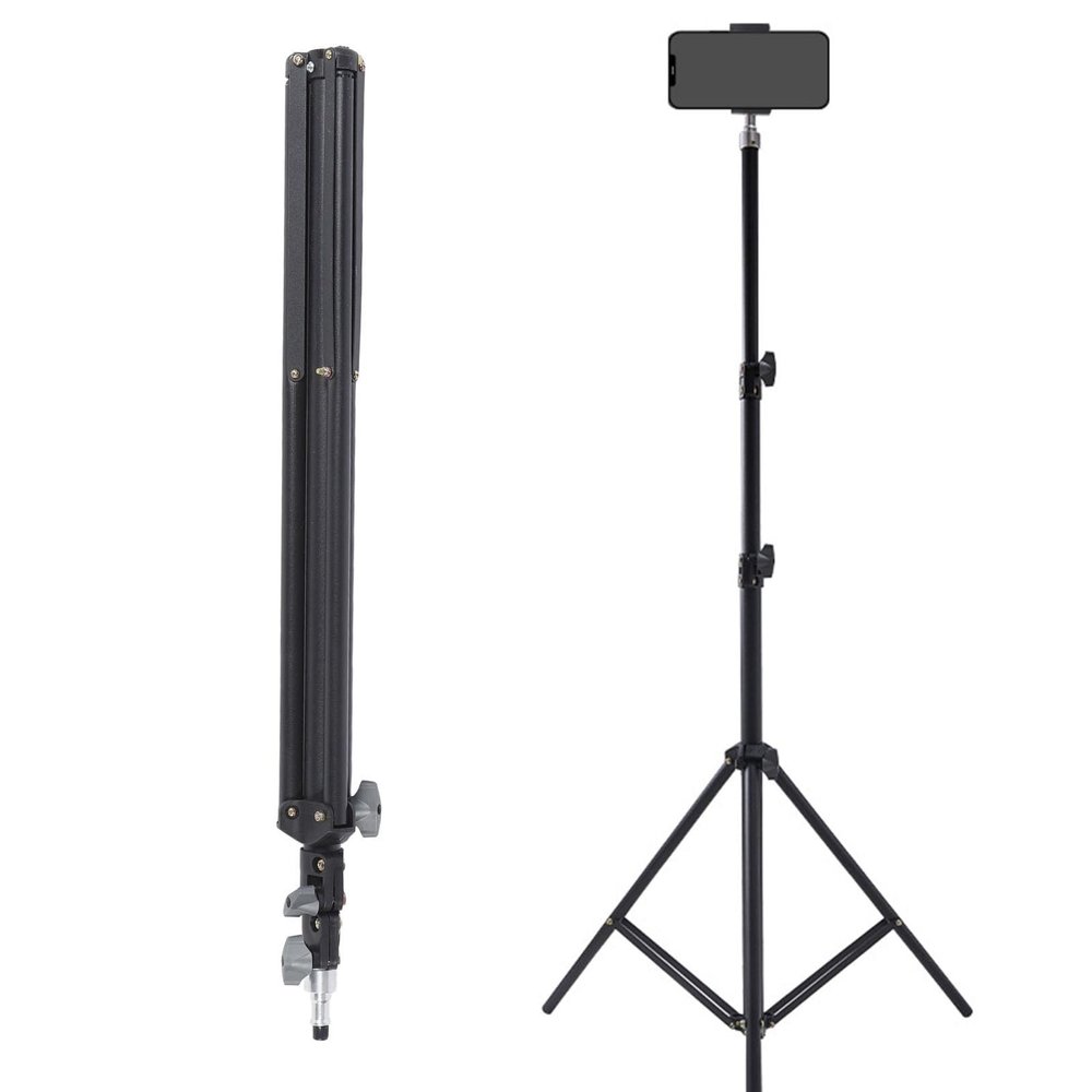 ZJchao Multifunctional Tripod Stand with Alloy Material Head, Sturdy Locking Module and Soft Rubber Cushion for Studio Lights, Softboxes, Cameras, Cell Phone Clips and More, Wear