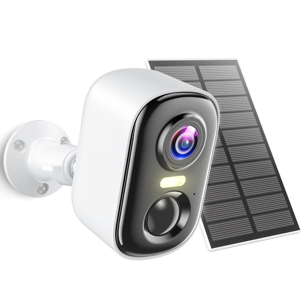 MISECU 2K Security Cameras Wireless Outdoor, WiFi Cameras for Home Security with Solar Panel, Spotlight Color Night Vision, AI Motion Detection, Siren Alarm, 2-Way Talk, IP66, Cloud/SD Storage