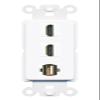 RiteAV 2 Port HDMI USB2 Coupler Jack Insert Rocker Module Female-Female for Decorative Wall Cover Face Plate [White] view 1