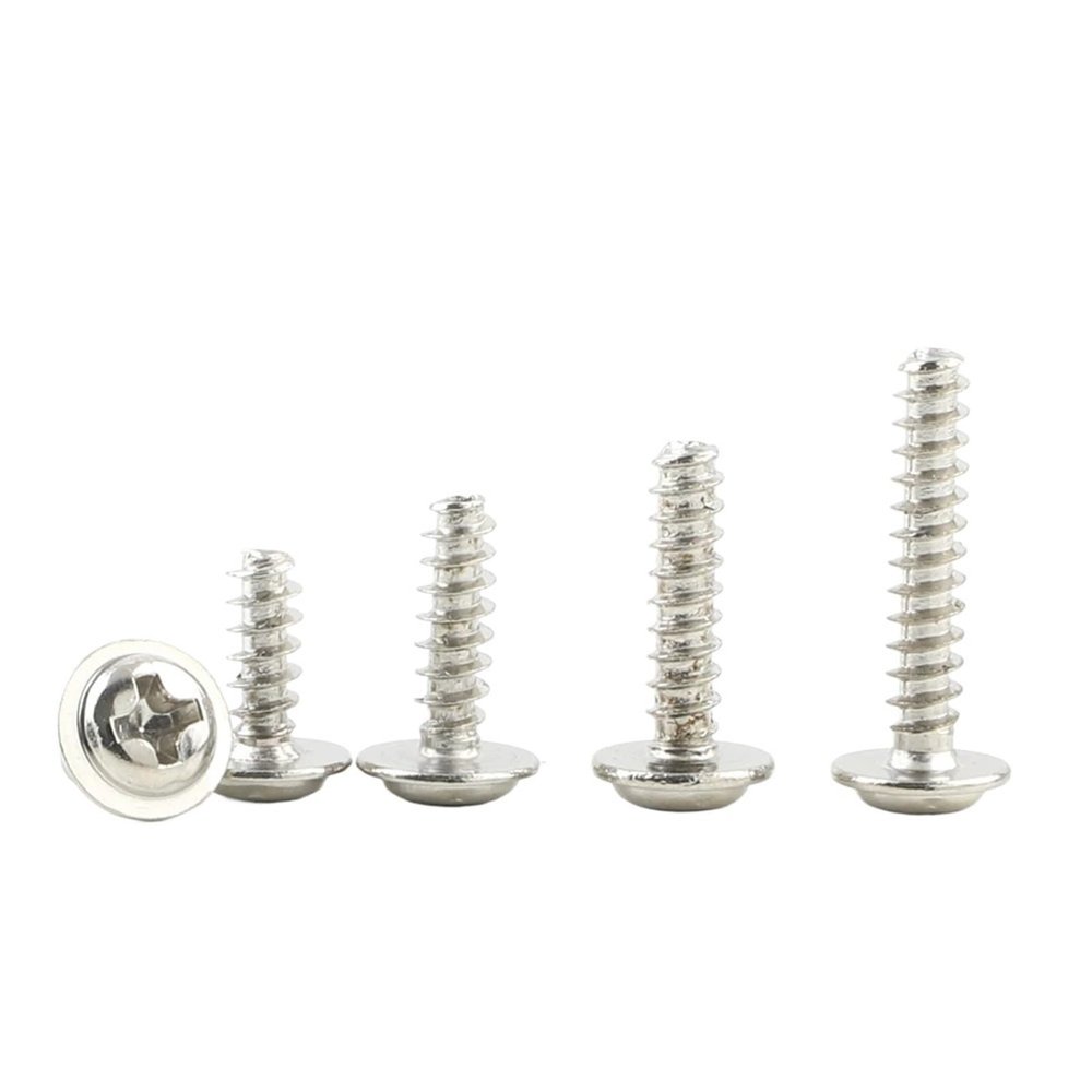 30-100pcs PWB Cross Round Head With Ring Self Tapping Screws M1.7 M2 M2.3 M2.6 M3 M4 Screw Carbon Steel(12mm,M1.7 100pcs)