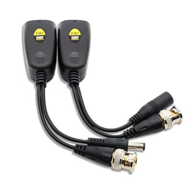 2Pairs HD Video Balun Connectors, BNC Network Transceiver to AHD/TVI/CVI/CVBS RJ45 Adapter