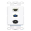 RiteAV 1 Port CAT5E F81 TOSLINK Coupler Jack Insert Rocker Module Female-Female for Decorative Wall Cover Face Plate [White] view 1