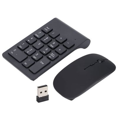 Numberpad Mouse Combo with 2.4GHz Technology, Efficient Work for 8, Small Size for Vista, Black ABS USB Keypad with 18 Keys Securities Trading