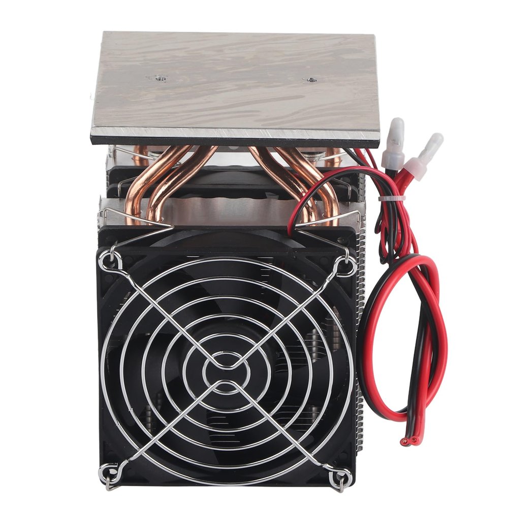 12V 10A Semiconductor Refrigeration DIY Mini Fridge, Thermoelectric Cooler with HT064112 Semiconductor, Fast Cooling, Hollow Copper Pipes, Large Cooling Plate, Easy to Wire and Us
