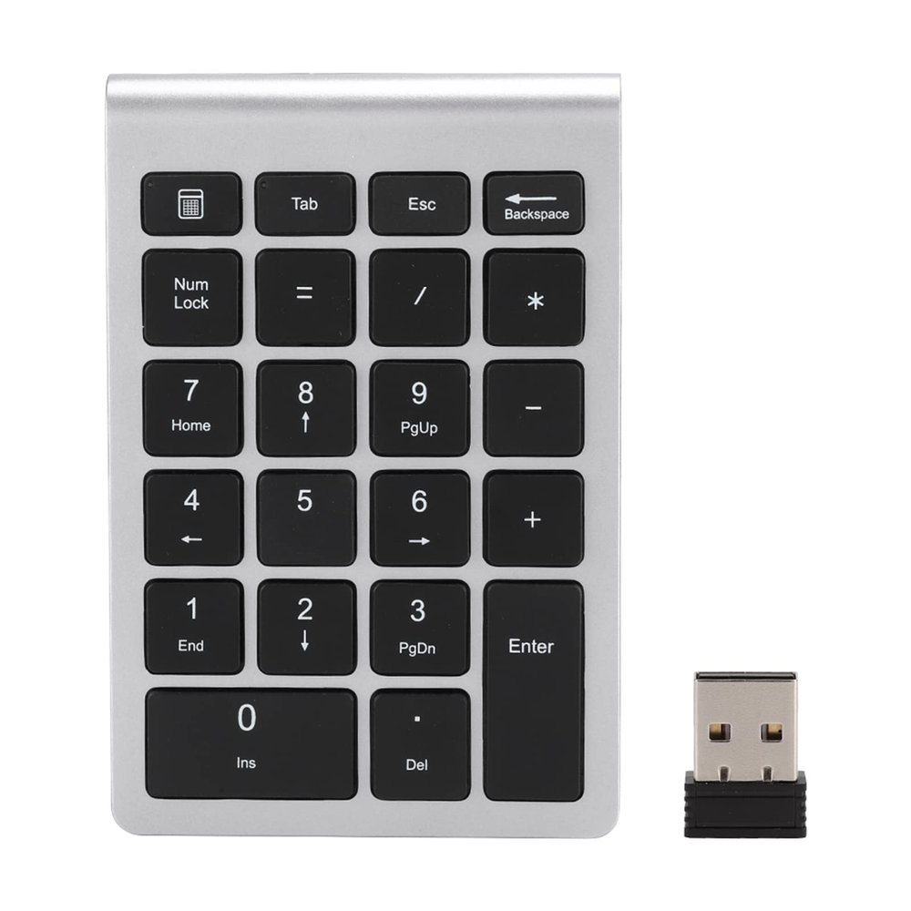 Haofy Mini Keyboard, 22 Keys, Numeric Keypad, USB, Fast Rebound Speed for Vista, Ergonomic Design for Accounting Professionals (Silver Black)
