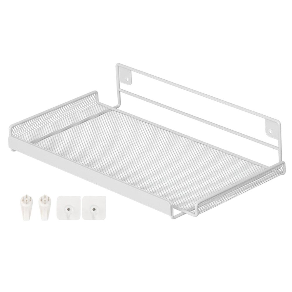 Bothyi Router Wall Mount Shelf with Hooks Bracket Display Shelf Modern Space Saving Easy Installation for TV Accessories Living Room, White