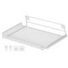 Bothyi Router Wall Mount Shelf with Hooks Bracket Display Shelf Modern Space Saving Easy Installation for TV Accessories Living Room, White view 2
