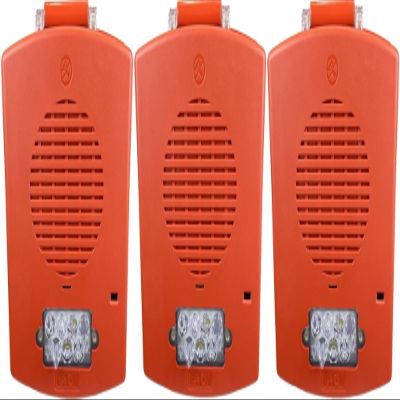 EL3RMTST-FR Pack of 3 Outdoor 3R Multi-Tone Horn Strobes, Red; Clear Lens; FIRE Lettering; 8 Commonly Used Alarm Tones in One Device; Both Wall and Ceiling Mount