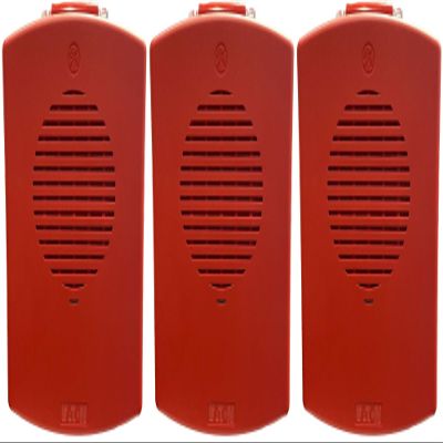 EL4XSPK-NR Pack of 3 Outdoor 4X Speakers, Red; No Lettering; Sleek, Modern Aesthetics with No Visible Mounting Screws; 76-94 dBA Sound Level, Depending On Setting; Both Wall and Ceiling Mount