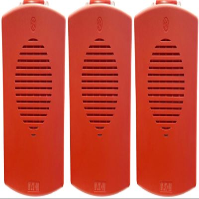 EL4XMT-NR Pack of 3 Outdoor 4X Multitone Horns, Red; No Lettering; Sleek, No Visible Mounting Screws; 8 Commonly Used Alarm Tones in One Device; Both Wall and Ceiling Mount