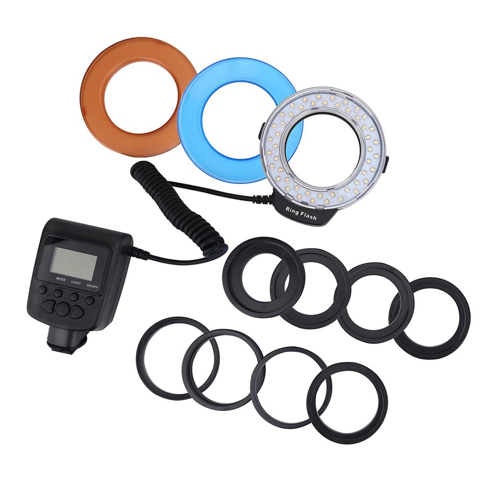 Innovative LED Flash with 4 Filters and 9 Adapters for Various Styles