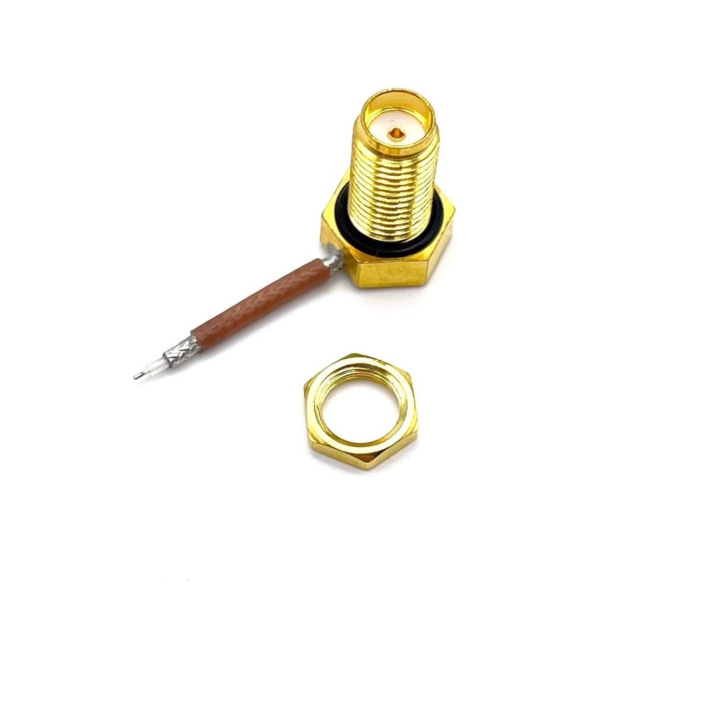gFixer Brass SMA Female Antenna Socket Connector with O-Ring Compatible with Garmin Alpha 100, 50; Astro 320, 430, 900