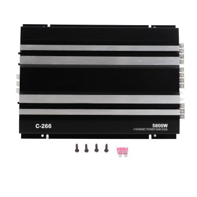 0W Car Amplifier, 4 Channel High Efficiency Metal Universal Audio System, Easy Installation for Enhanced Car Stereo Sound