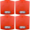 EL4XST-FR Pack of 4 Outdoor 4X Horn Strobes, Red; Clear Lens; FIRE Lettering; Sleek, Modern Aesthetics with No Visible Mounting Screws; Both Wall and Ceiling Mount view 1