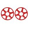 1/4 10 Inch Empty Reel, 6 Hole Aluminum Alloy Takeup Reel for Nab Reel to Reel Tape Recorder, Replacement Accessory for Tape Deck Reels, Universal Applicability, Red, Pair view 2