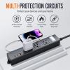 15FT Outdoor Waterproof Power Strip Surge Protector with 3AC Outlets 2 USB-C 1 USB-A Power Switch Safety Lock, ETL Certified for Patio Garden Charging view 4