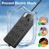 15FT Outdoor Waterproof Power Strip Surge Protector with 8AC Outlets 4USB Ports Power Switch Safety Lock, ETL Certified for Patio Garden Charging view 4