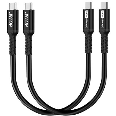 JBTOP USB C to C Cable(1FT, 2packs) 240W Fast Charging USB C Cable Compatible with iPhone 16/15 Pro Max, MacBook, XPS, Surface