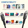 JBTOP USB C to C Cable(1FT, 2packs) 240W Fast Charging USB C Cable Compatible with iPhone 16/15 Pro Max, MacBook, XPS, Surface view 3