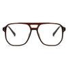 JOVAKIT Aviator Blue Light Blocking Glasses for Women Men, Fashion Fake Nerd Clear Square Pilot Frame Computer Glasses (Brown) view 2