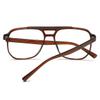 JOVAKIT Aviator Blue Light Blocking Glasses for Women Men, Fashion Fake Nerd Clear Square Pilot Frame Computer Glasses (Brown) view 3