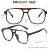 JOVAKIT Aviator Blue Light Blocking Glasses for Women Men, Fashion Fake Nerd Clear Square Pilot Frame Computer Glasses (Brown) view 4