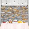 ChloropLastid 15x10ft Brick Wall Backdrop Retro Art Blue Brick Wall Background Rural Style Wall Texture Countryside Photography for Newborn Birthday Baby Shower Party Decorations view 3