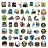 50Pcs Camping Stickers for Water Bottles, Outdoor Adventure Sticker Vinyl Waterproof Sticker Decals Travel Hiking Stickers for Bike Bumper Suitcase Luggage Car Wilderness Nature (Forest) view 2