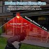 Solar Sound & Light Alarm Motion Sensor 110 Decibels Siren Sound Alert & 6LEDs Flash Warning Strobe Security Alarm System for Farm Villa (8 Pack) view 3