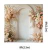 Kate 8x8ft Spring Pink Flowers Backdrops for Photography White Wall Background Children Birthday Party Decoration Backdrop view 2